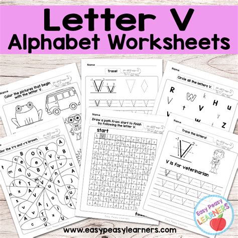 Letter V Worksheets Alphabet Series Easy Peasy Learners