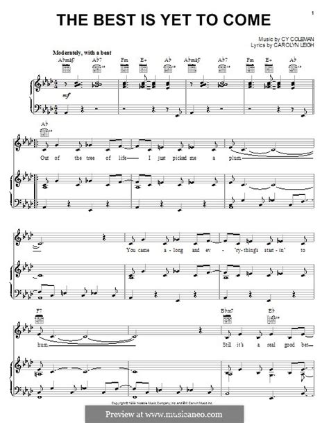 I'm gonna teach you to fly. The Best is Yet to Come by C. Coleman - sheet music on ...
