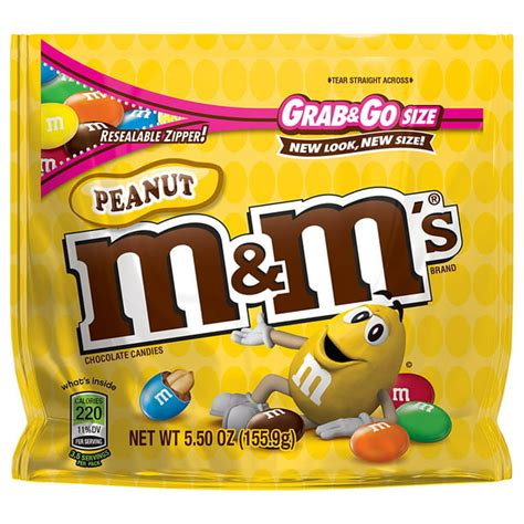 Mandms Peanut Chocolate Candy Grab And Go Size 55 Oz