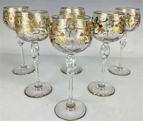 A Fine Set Of Gilt Moser Wine Glasses In United States