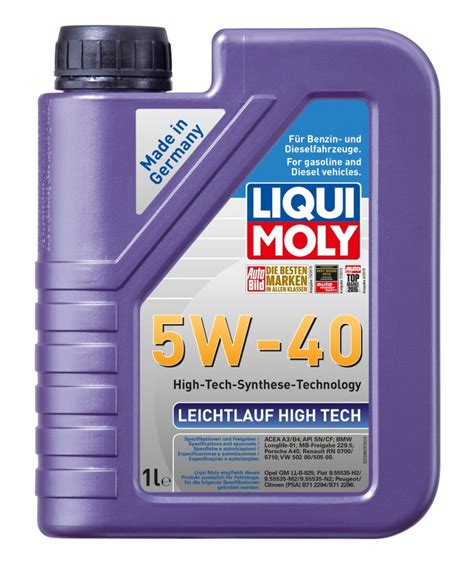 Универсальное масло Liqui Moly Leichtlauf линейки «High Tech 5W-40»