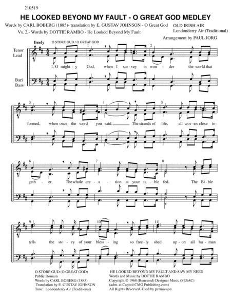He Looked Beyond My Fault Pdf Free Sheet Music