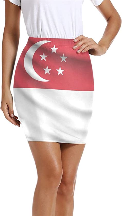 Singapore Flag Bodycon Midi Pencil Skirt Clothing