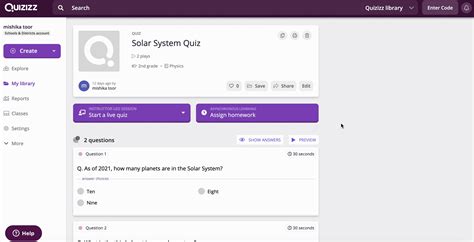 View Answers And Preview A Quiz Help Center