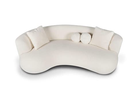 Organic Modern Twins Sofa White Bouclé Handmade In Portugal By Greenapple For Sale At 1stdibs