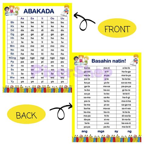 Abakada Laminated Chart A Size Shopee Philippines