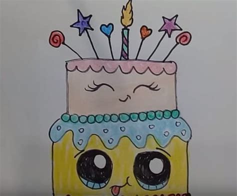 Birthday cake drawing royalty free vector image greeting card with big birthday cake contour drawing, vector how to draw birthday cake How To Draw A Cute Birthday Cake