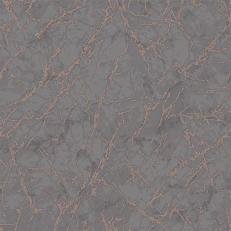 Fine Decor Fractal Metallic Marble Charcoal And Copper Wallpaper Fd42267