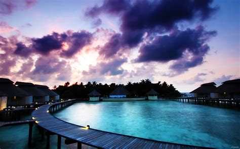 Free Download Beach Houses On Bora Bora Hd Desktop Wallpaper Hd Desktop