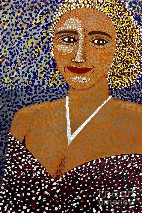 Portrait Of Serena In Pointillism Art Painting By Jeffrey Koss