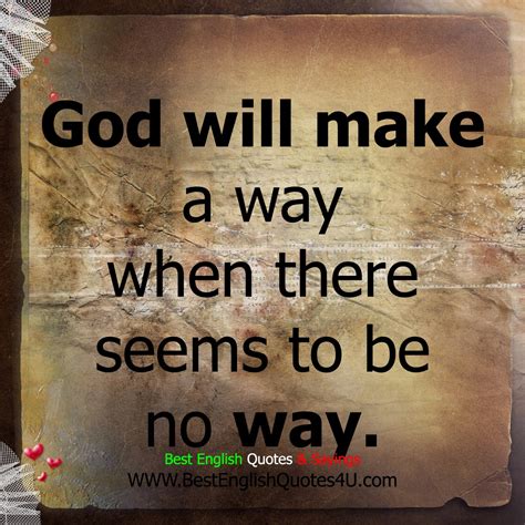 God Will Make A Way Best English Quotes And Sayings