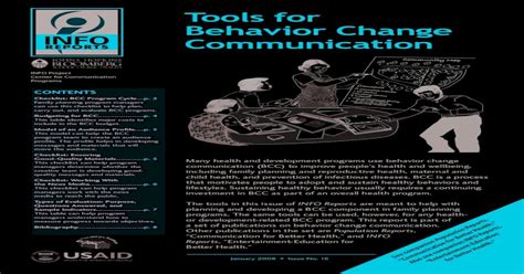 Tools For Behavior Change Communicationtools For Behavior Change