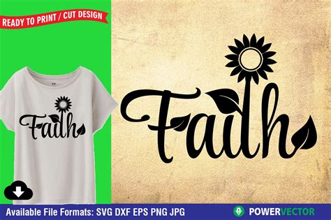 Sunflower Faith SVG, Inspirational File for Crafting (681919) | Cut