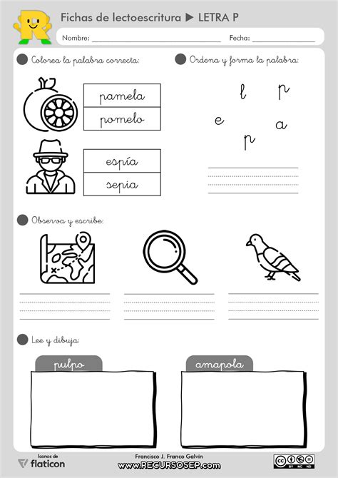 Fichas Lectoescritura Montessori Recursosep Letra P Page