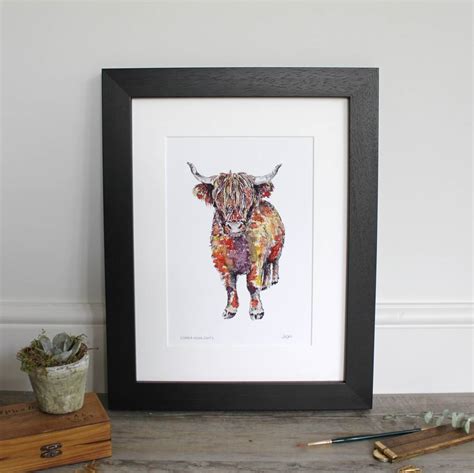 Highland Cow Copper Highlights Giclee Fine Art Print By Toasted Crumpet
