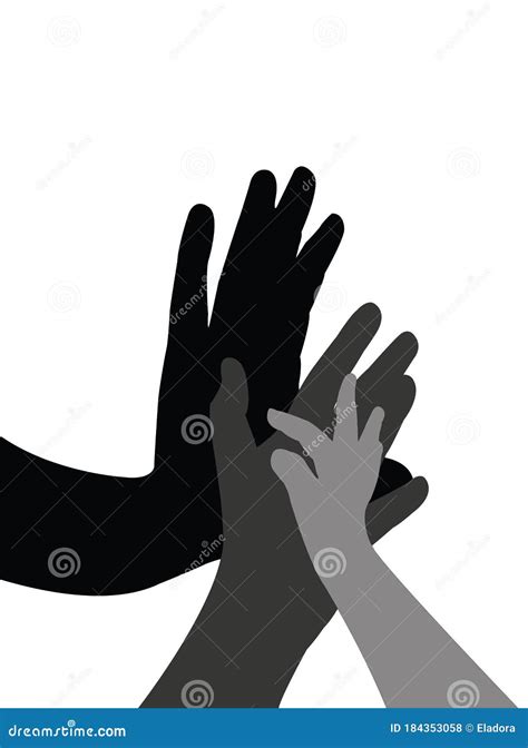 A Helping Hands Black Color Silhouette Vector Stock Vector