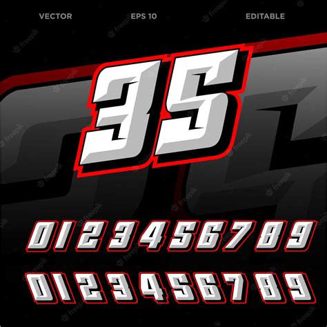 Premium Vector Racing Number Effect Design Templates Vector Editable