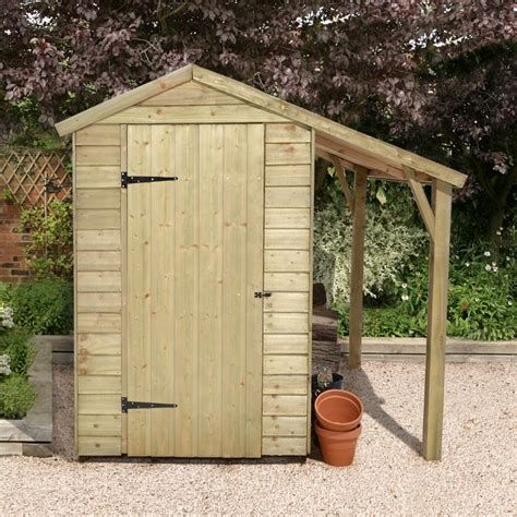 6x4 Overlap Pressure Treated Inc Lean To Wooden Shed Wooden Sheds