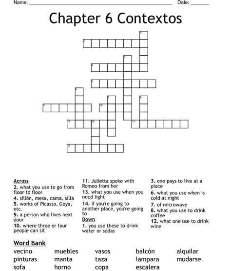 Chapter 6 Contextos Crossword Wordmint
