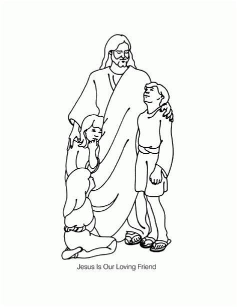 Jesus And The Children Coloring Pages Coloring Home