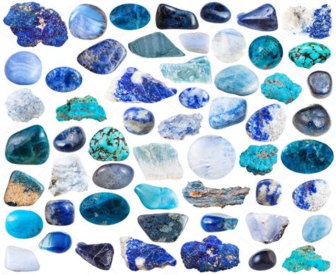 Set Of Blue Mineral Stones And Gemstones Stock Photo By ©vvoennyy 108776876