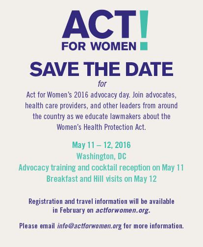 Save The Date 2016 Advocacy Day To Support The Womens Health