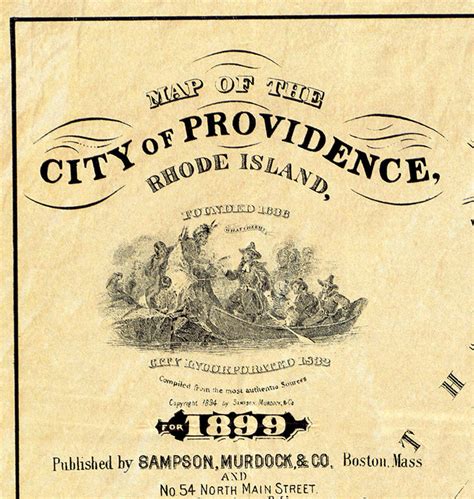 Old Map Of Providence 1899 Rhode Island Vintage Map Wall Map Print