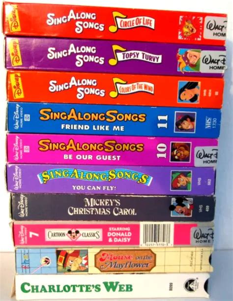 Disney Sing Along Songs Vhs Lot 10 Vhs Tapes Classics Kids 1495