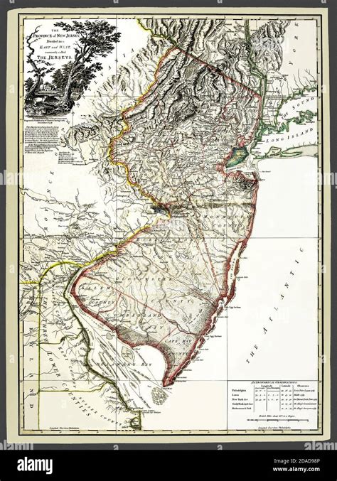 1849 Map Of New Jersey Original Hand Colored Map Large Antique