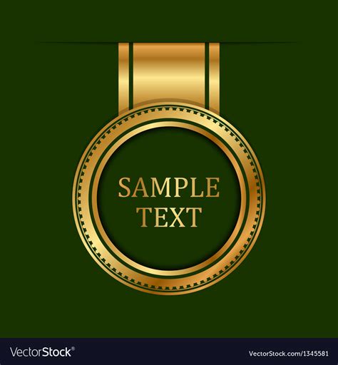 Gold Label On Green Background Royalty Free Vector Image