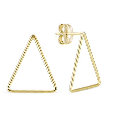 K Yellow Gold Small Triangle Earrings Borsheims