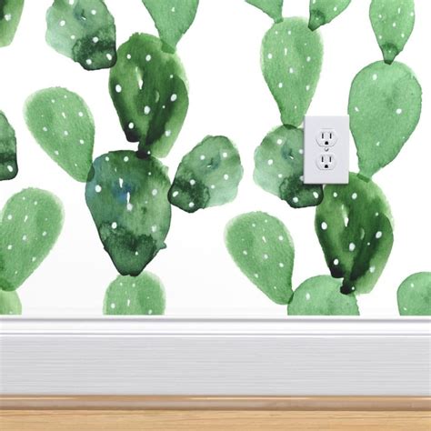 Cactus Wallpaper Watercolor Cactus By Roqholiday Cactus Etsy