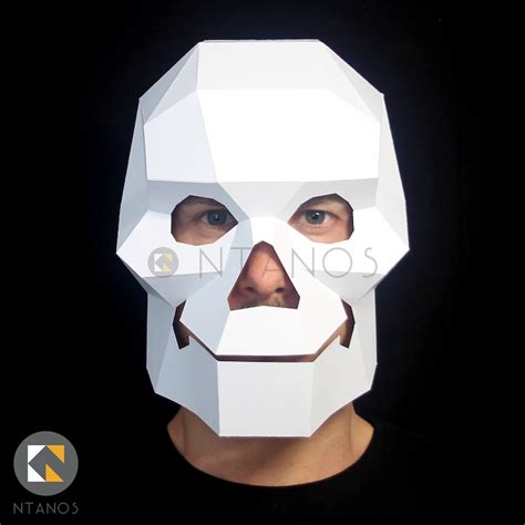 Skull Mask Make Your Own Full Head Skull Mask From Card Etsyde