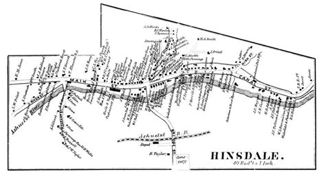 Hinsdale Village New Hampshire 1858 Old Town Map Custom Print