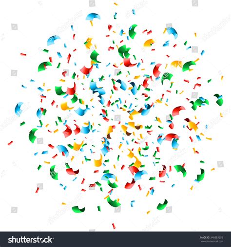 Colorful Confetti Explosion On White Background Stock Vector 348863252