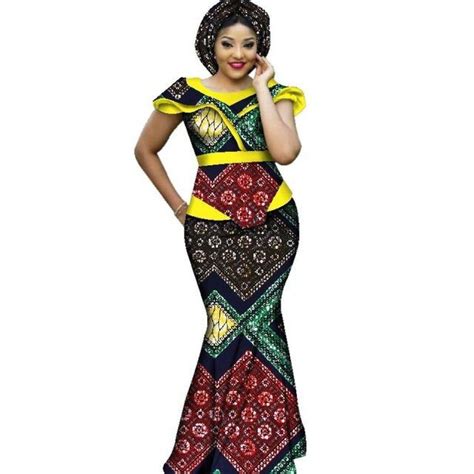 African Bazin Clothing Dashiki Ankara Bazin Design Long Party Dress For Women African Maxi