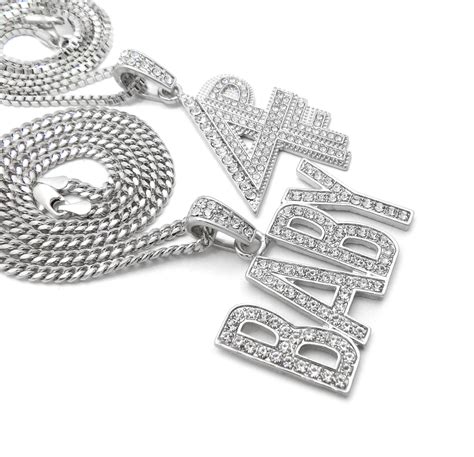 White Gold Plated Hip Hop Lil Baby And 4pf Pendant W 20 24 Box Cuban
