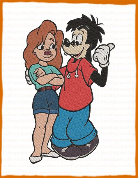Max Goof With Roxanne Goof Troop Fill Embroidery Design 1 Etsy