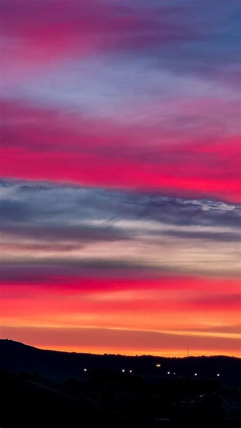 Pink Orange Sky Sunset Nature 720x1280 Wallpaper