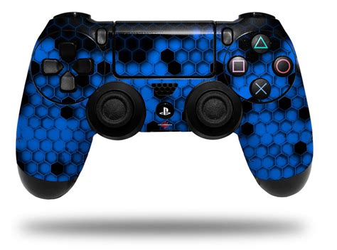 Vinyl Skin Wrap For Sony Ps4 Dualshock Controller Hex Blue Controller