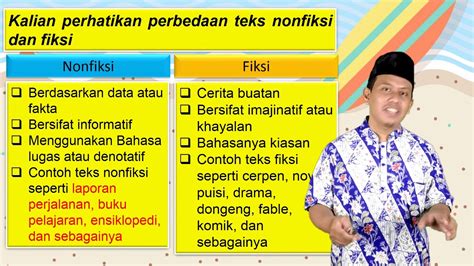 Bahasa Indonesia Perbedaan Teks Fiksi Dan Non Fiksi Kelas Ustaz