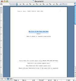 This resource is enhanced by acrobat pdf files. APA Format Template from Dr Paper Software