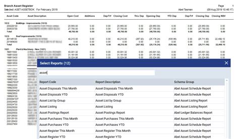 Fixed Asset Reports