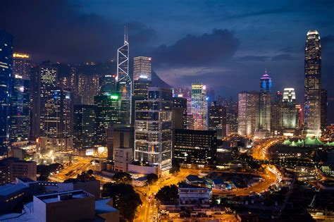Hong kong city night view. Night time Cityscape in Hong Kong image - Free stock photo ...
