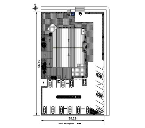 58x35m Office Floor Plan Is Given In This Autocad Drawing File This Is