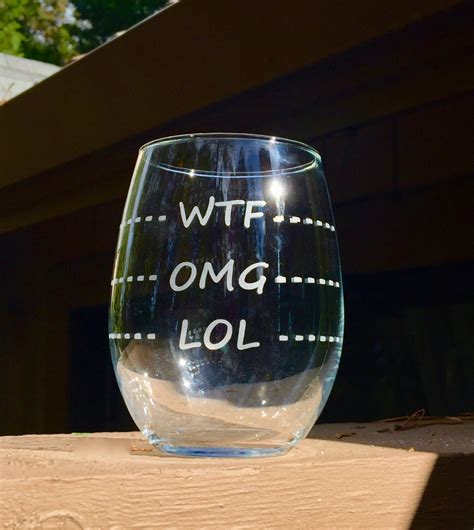 Lol Omg Wtf Wine Glass Stemless Wine Glass