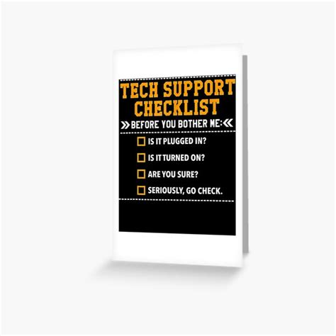 Funny Tech Support Checklist T Idea For Nerds And Sysadmin