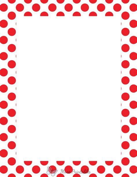 Printable Red On White Polka Dot Border White Polka Dot Polka Dots