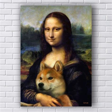 Placa Quadro Decorativo Mona Lisa Cachorro Tamanho G