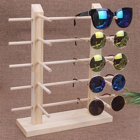 wooden sunglasses eye glasses display rack stand holder organizer 3 4 5 6 layers sunglasses